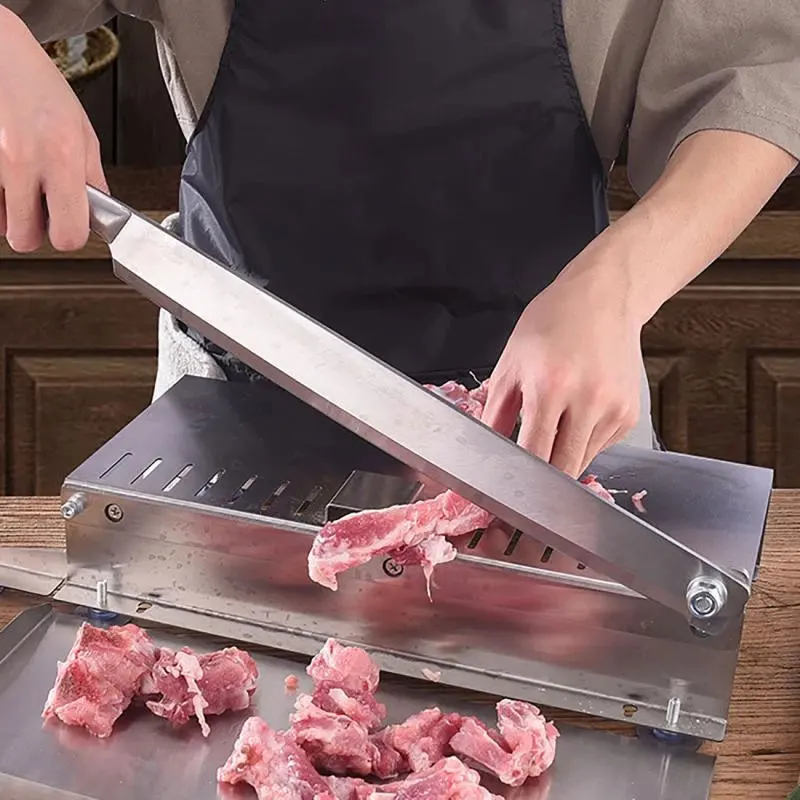 Food Slicer Frozen Meat Slicer Bone Cutting Machine Minced Lamb Bone Meat Cutter Chicken Duck Fish Ribs Lamb Cutting Kitchen Knife Tool