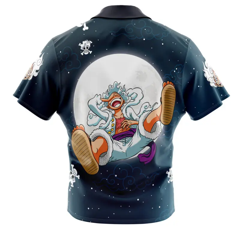 Luffy Gear 5th V2 One Piece Button Up Hawaiian Shirt Men's Casual Shirt Summer Clothes Father and Son Cosplay Clothes 2