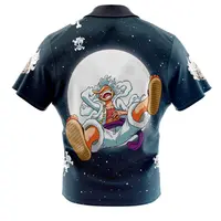 Luffy Gear 5th V2 One Piece Button Up Hawaiian Shirt Men's Casual Shirt Summer Clothes Father and Son Cosplay Clothes 2