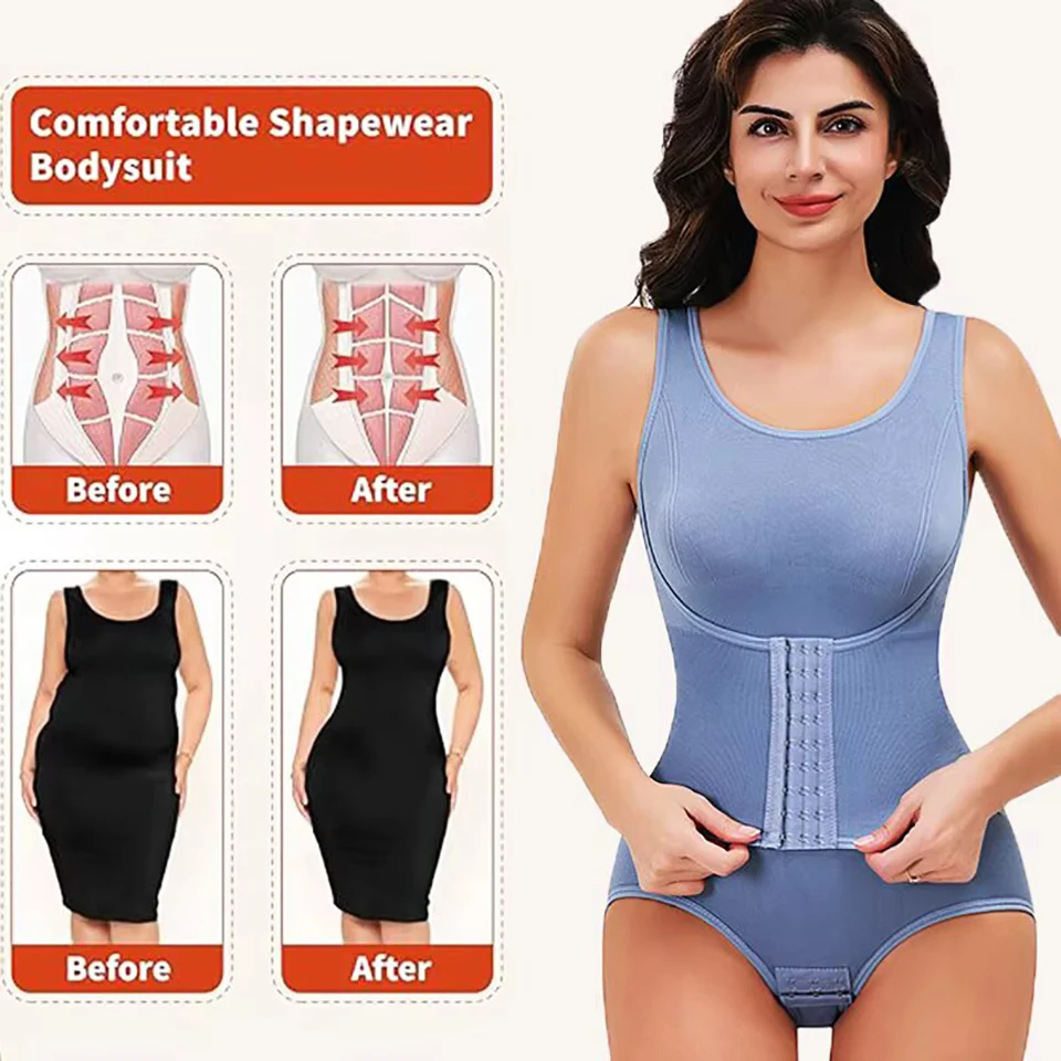 Summer Sexy Bodysuit Shapewear With Zipper Belt Women Tummy Control Fajas Body Shaper Waist Trainer Slimming Cincher Corset Tops Best Sellers In Women's Clothing