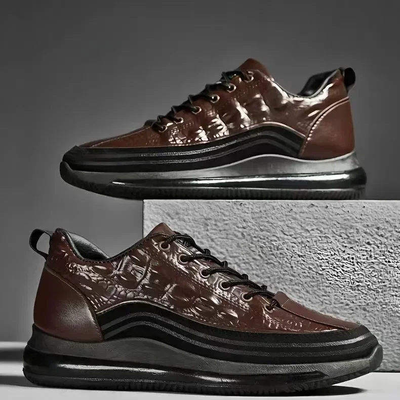 

Кроссовки мужские с крокодиловым принтом, повседневная обувь, мягкая подошва, Вулканизированная подошва, Нескользящие, ударопрочные