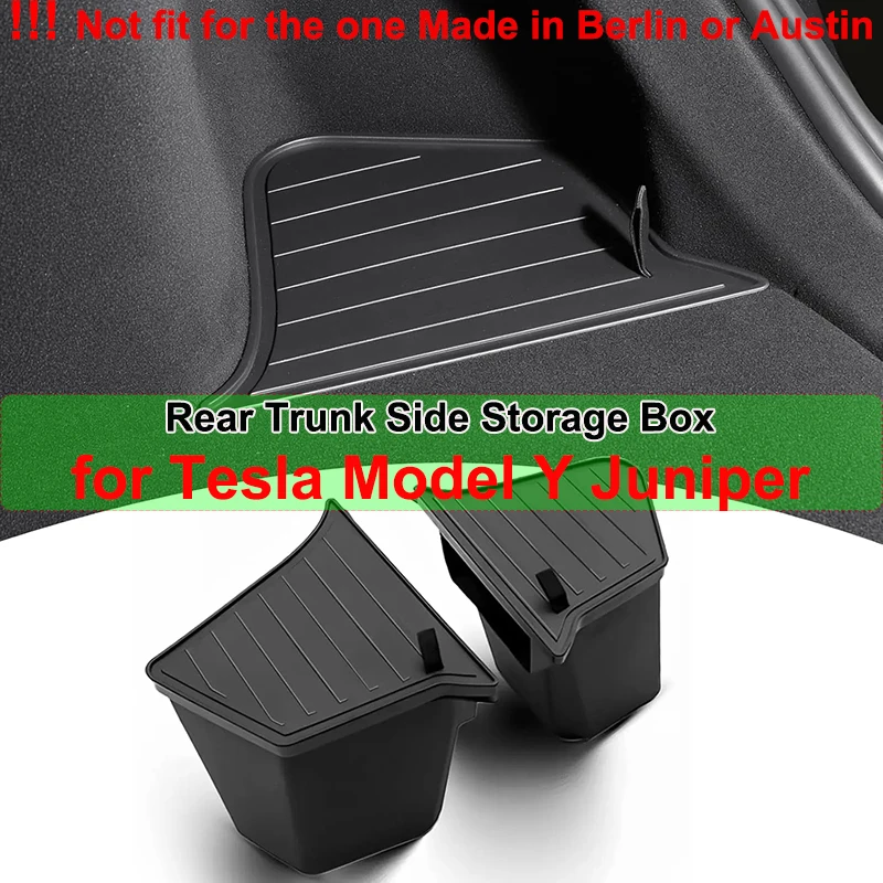 Model Y Launch 2026 Rear Trunk Side Storage Box For Tesla Y Juniper 2025 Organizer Suede Anti-dirty Car Travel Accessories
