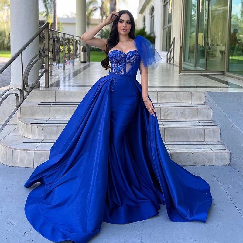 

Thinyfull Simple Mermaid Prom Evening Dresses One Shoulder Appliques Night Dress Saudi Arabia Cocktail Party Gowns Custom Size