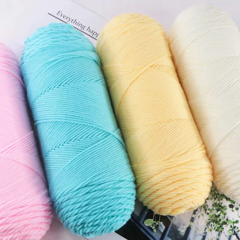 DIY Milk Cotton Yarn Fine Quality Hand-Knitting Thread Soft Warm Cotton  Threads Baby Wool for Hand Knitting Crochet Yarn100g