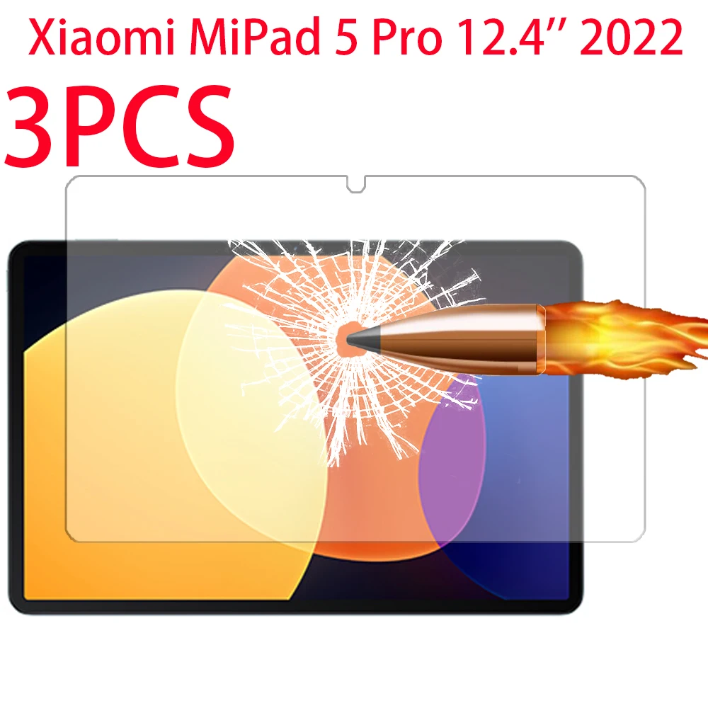 

Закаленное стекло для защиты экрана Xiaomi Mi Pad 5 Pro 12 4 дюйма 2022, Защитная пленка для экрана MiPad 5 Pro 12,4 дюйма 2022, 3 шт.