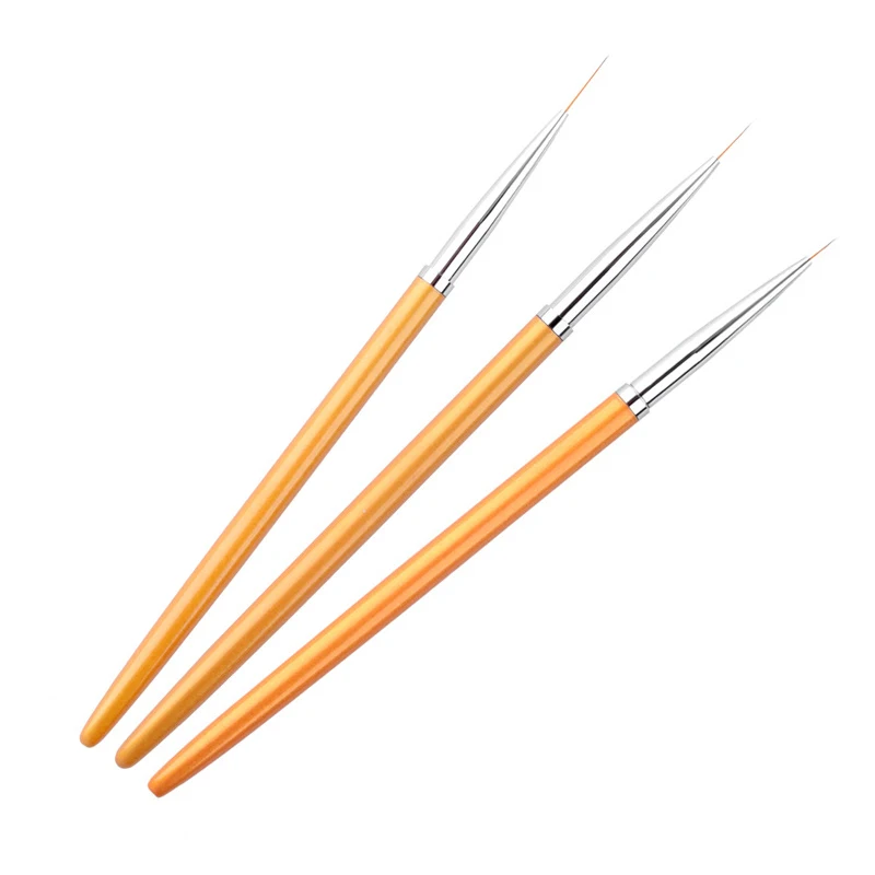 3Pcs Nail Art Liner Brushes French Stripe 3D Tips Line Stripes DIY Drawing Pen UV Gel Brushes Painting Manicure Nail Tool Sets 2