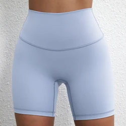Women's Solid Color Compression Support Yoga and Cycling Shorts with Internal Pocket - M-4 (Dream light blue)