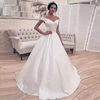 BOMAIRS Off-Shoulder Ball Gown Wedding Dresses Formal Vestido De Noiva V-Neck Floor-Length Satin Formal Bridal Gowns Customized 1