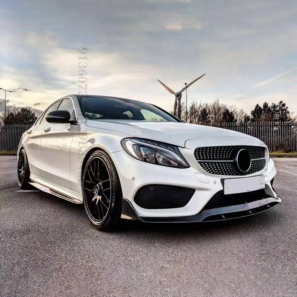 SET DE GRILLES DE PARE CHOCS AVANT LOOK FACELIFT POUR MERCEDES CLASSE C