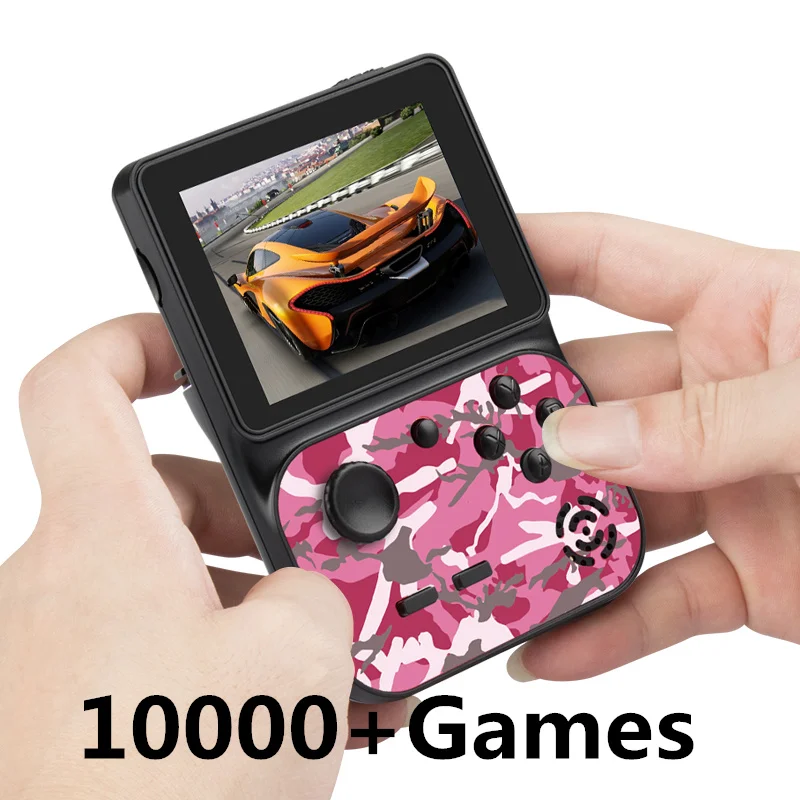 Retro Built In 10000+Games Mini Handheld Game Console Rechargeable 3inch HD Screen Kids TV Video Game Player For 5 Platforms 