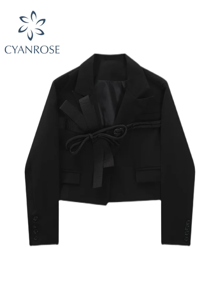 GothicWomenBlackBlazer2022SpringAutumnFashionChicOfficeBlazer
