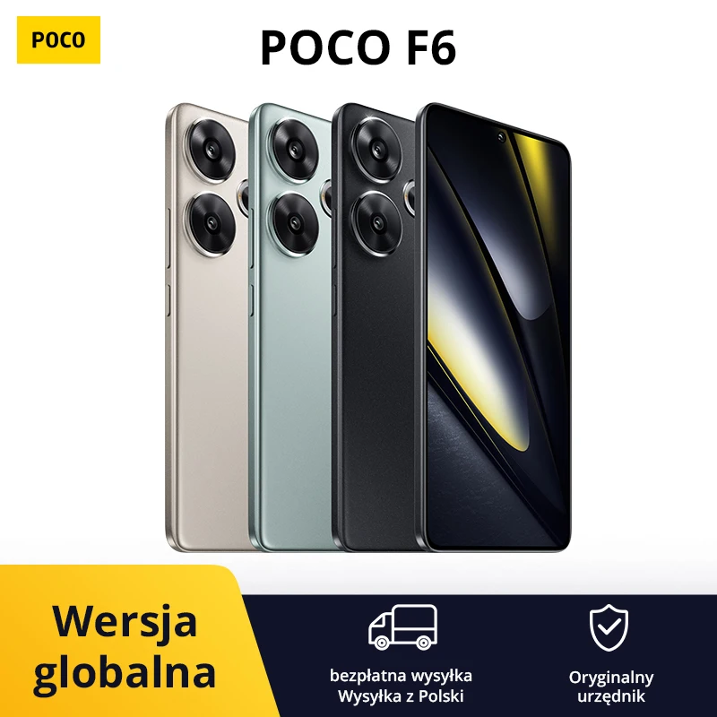 POCO F6 Smartphone 5G Global Version NFC 12GB + 512GB Snapdragon®8S Gen 3 120Hz 90W Turbo Charge 5000mAh Battara