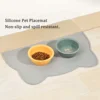 Pet silicone food mat waterproof, anti-slip, dirty, washable and easy to clean, universal tableware mat for cats and dogs. 3