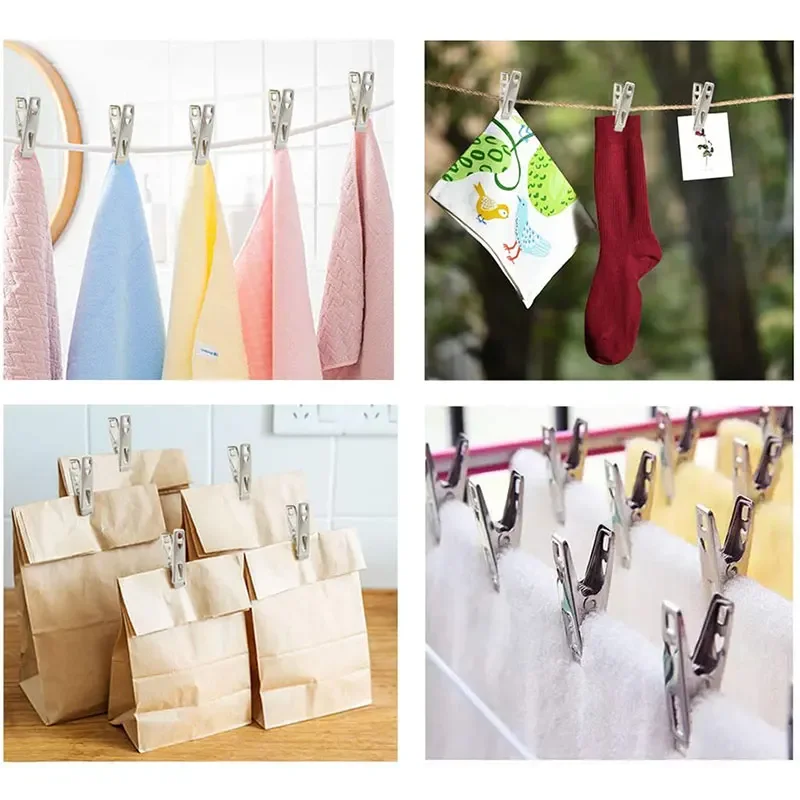 3-20Pcs 옷 클립 스테인레스 스틸 풀 수건 클립 옷 핀 못 홀더 의류 퀼트 클램프 씰링 클립 바느질 클립
