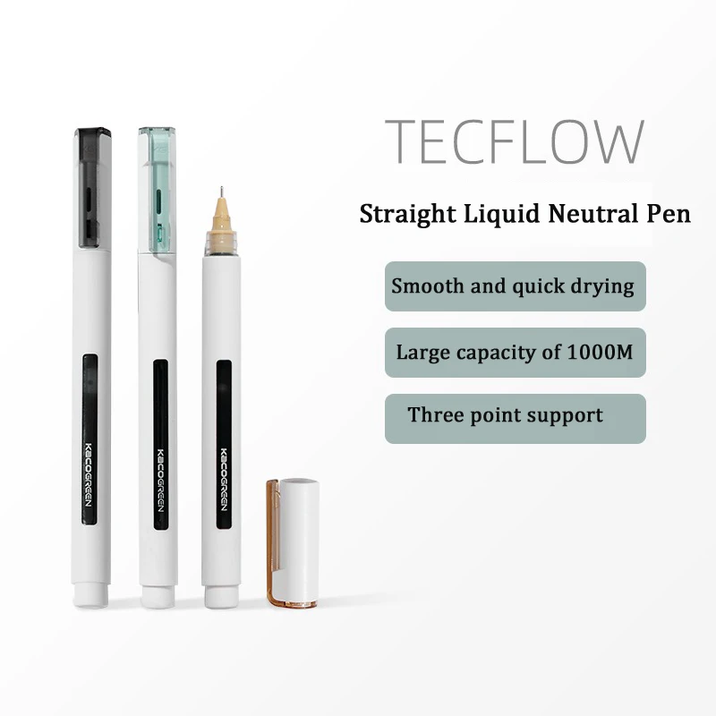 

KACO 3pcs Ballpoint Pen Set, 0.5mm Black Non-Replaceable Refill Gel Pens Quick Drying Smooth Large-Capacity Office Study Gadgets