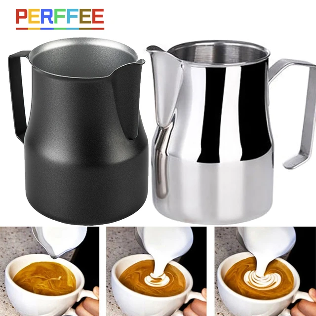 Coffee Milk Frothing Pitcher Cup with Measurement Inside Thermometer set  20oz/550ML Stainless Steel Espresso Steaming Pitcher Tool for Cappuccino