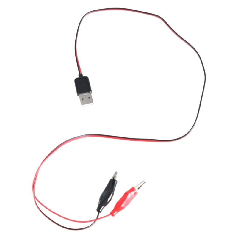 팬, LED 조명, 송풍기, 카메라용 USB 5V 클립 테스트 케이블 60cm 길이, 포지티브, 블랙 네거티브 드롭 배송