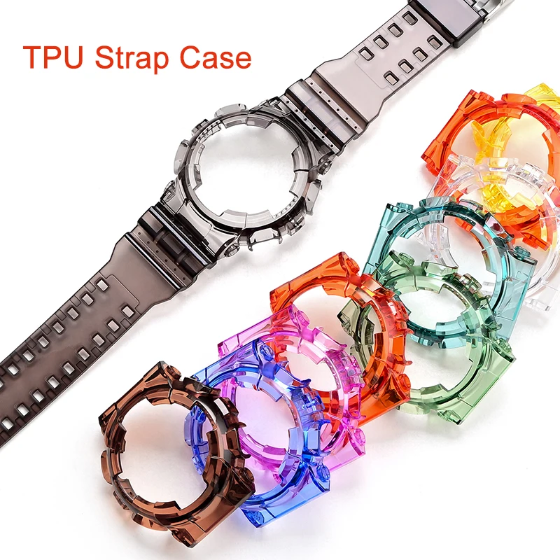 Transparent Resin Watch Strap Case Bezel - Durable Sporty Waterproof Design