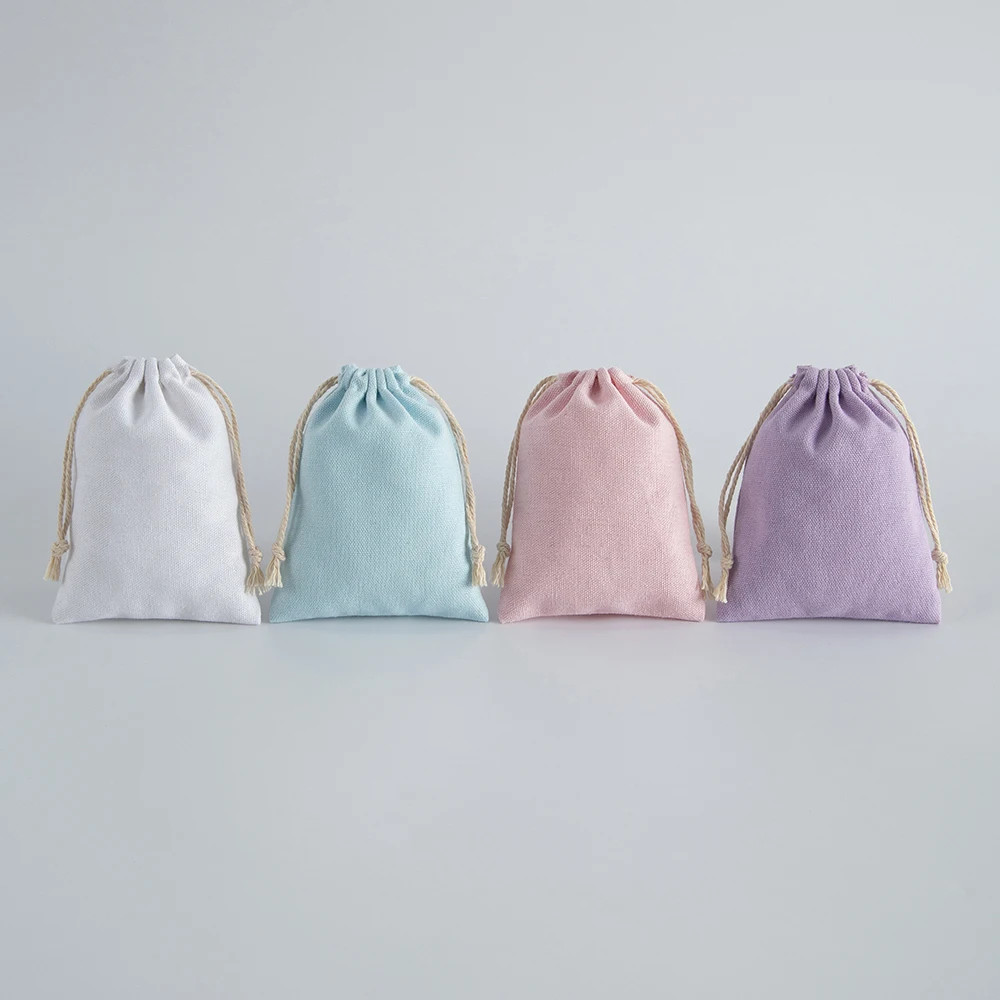 Natural Cotton Jewelry Packing Storage Pouches Bag For Necklace Bracelet Jewel Pouch Candy Wedding Gift Cosmetic Drawstring Bag