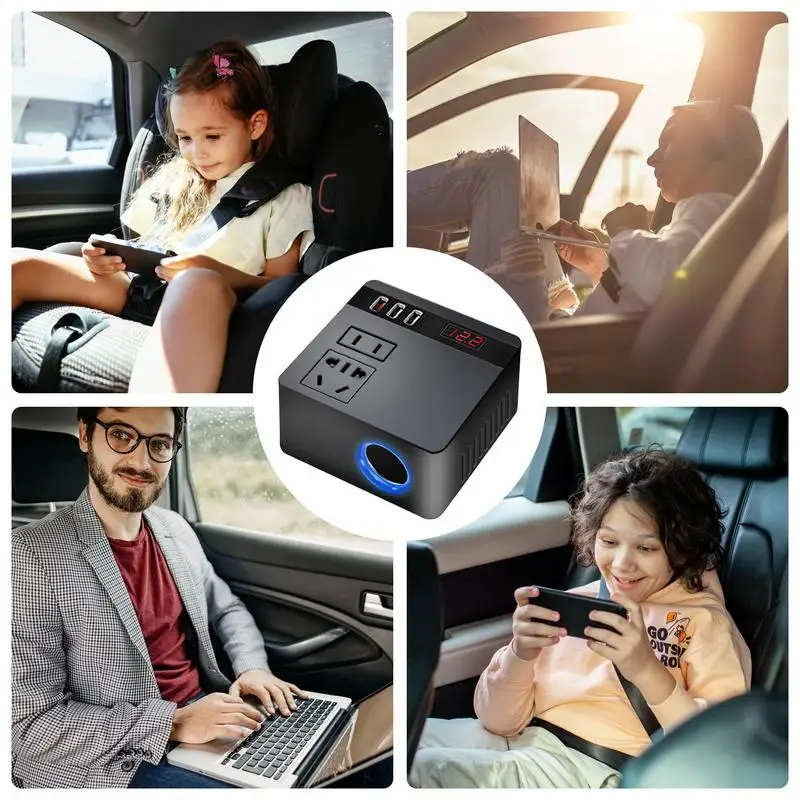 Car Outlet Adapter Converter For Air Compressor Electric Car Charger 150W Quick Charging For Travel Air Compressor