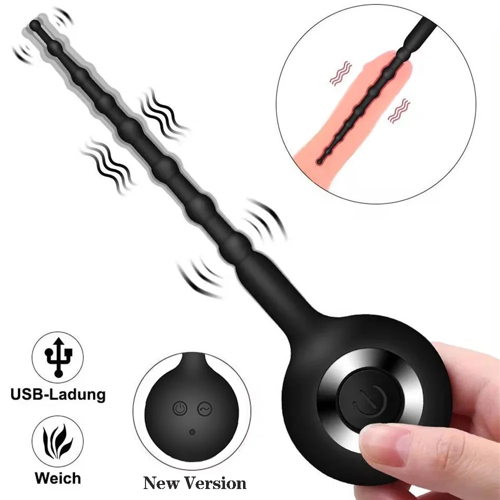 Male Masturbator Urethral Plug Multi Frequency Vibrating Penis Sounding Catheter Urethra Vibrator Stimulator Sex Toys