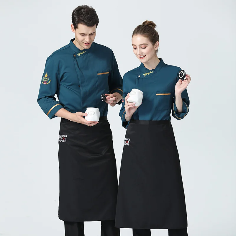 

C584, куртка для шеф-повара, унисекс, пальто для готовки, одежда для ресторана, отеля, кухни, пальто для официанта, униформа шеф-повара