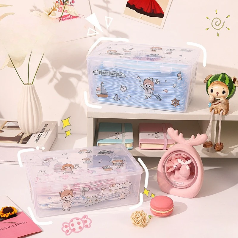 2PCS【 Large Capacity Mask Storage Box 】 Transparent Medicine Storage Box for Masks, Medicine Boxes, and Household Use