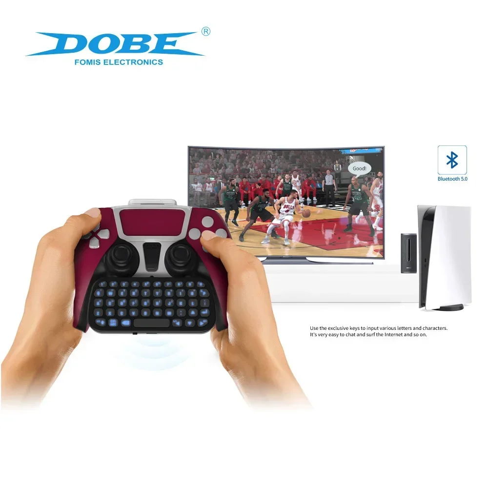 2024 Gaming Wireless 3.0 Keyboard 3.5mm Controller for PS5 PlayStation 5 DualSense Gamepad Mini Keypad Built-in Speaker 1