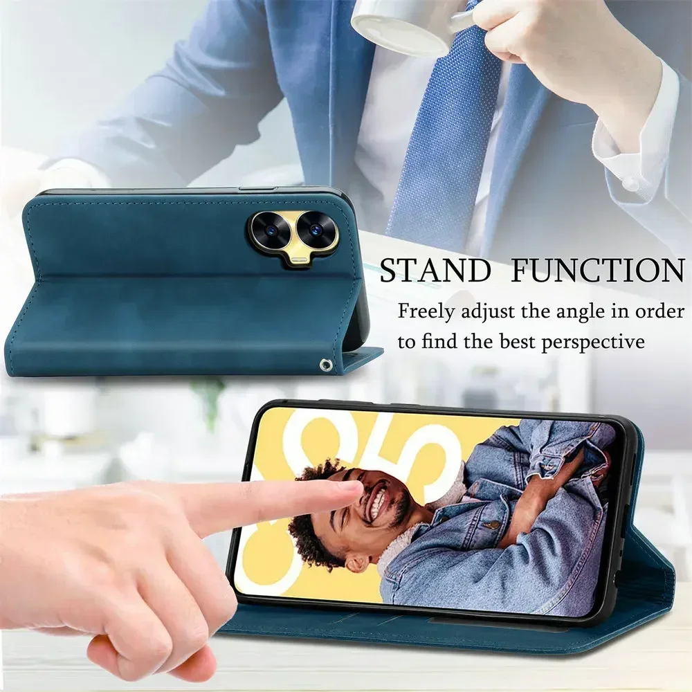 Leather Flip Book Case with Magnetic Closure
