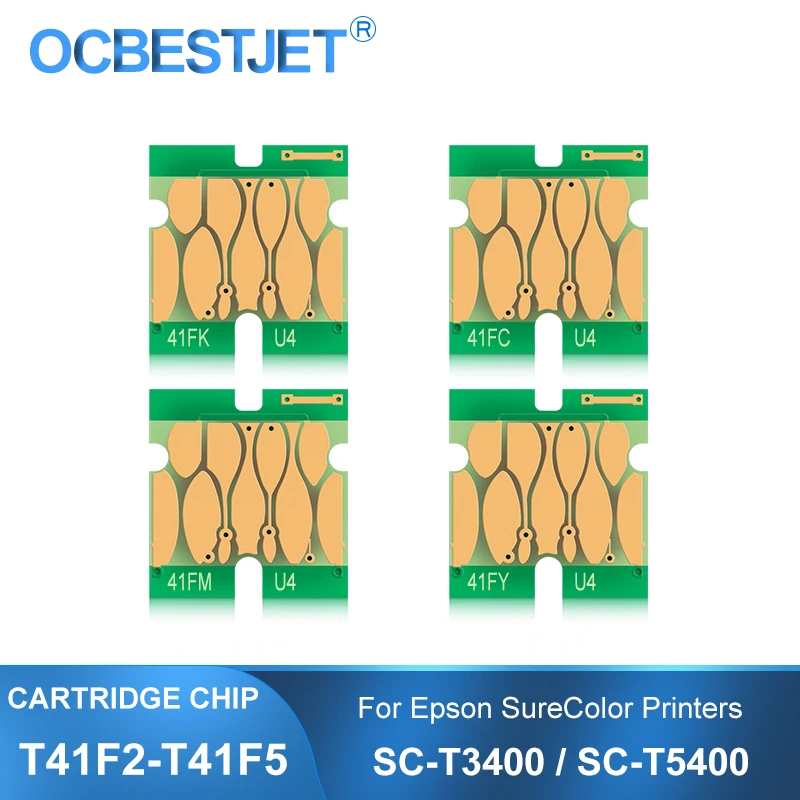T41F2 T41F3 T41F4 T41F5 Ink Cartridge Chip for Epson SureColor T3400 T5400 Series Printer One Time Chips European Exclusive