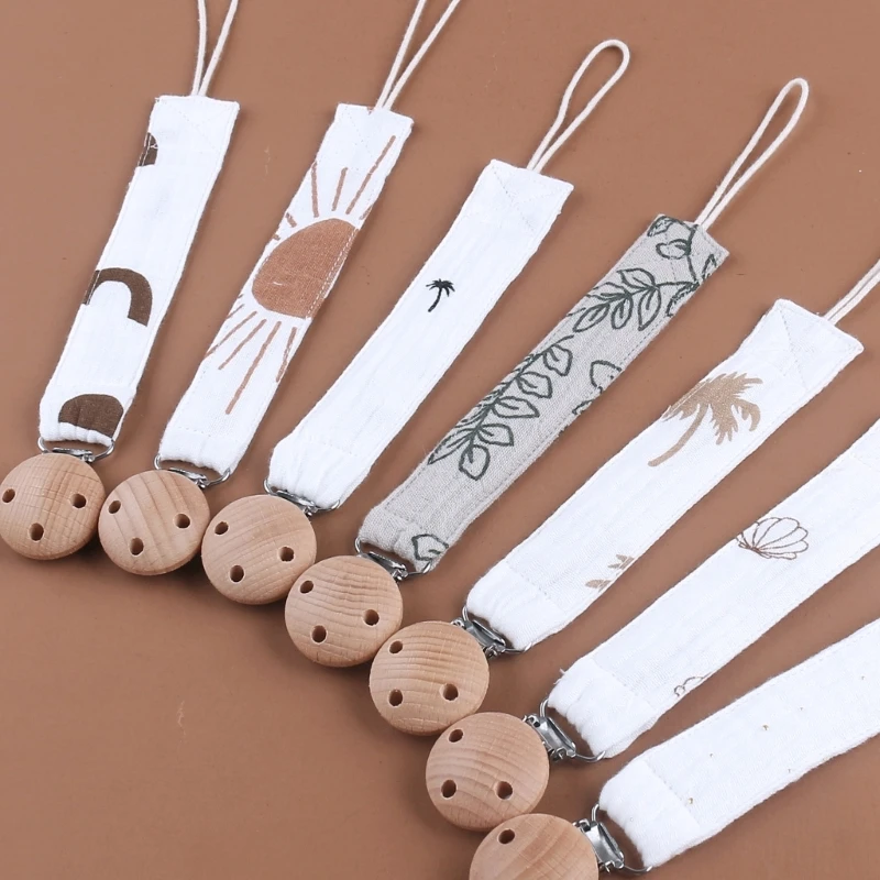 Cotton Baby Pacifier Clip Chain New Newborn Nipple Holder Teether Toys Anti-drop Dummy Soother Chain Clips Baby Shower Gift