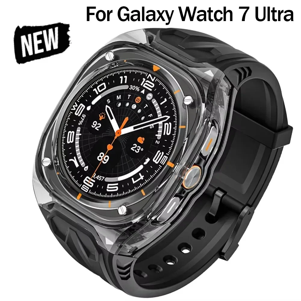 Watch Accessories Watch Case Watch Protective Case For Samsung Galaxy Watch Ultra Case Strap Rambo Richard Modified Transparent One for Samsung Galaxy Watch 47MM TPU band