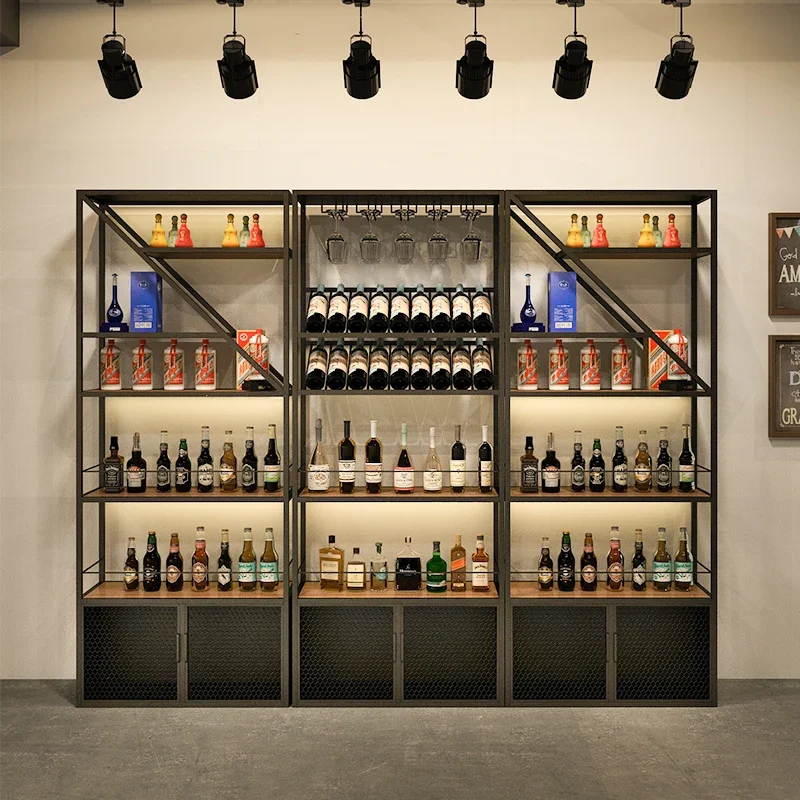 Iron Floor Wine Rack Black Mordern Organizer Cupboard Kitchen Wine Holders Commercial Display Stand Vitrina Rack Cheap