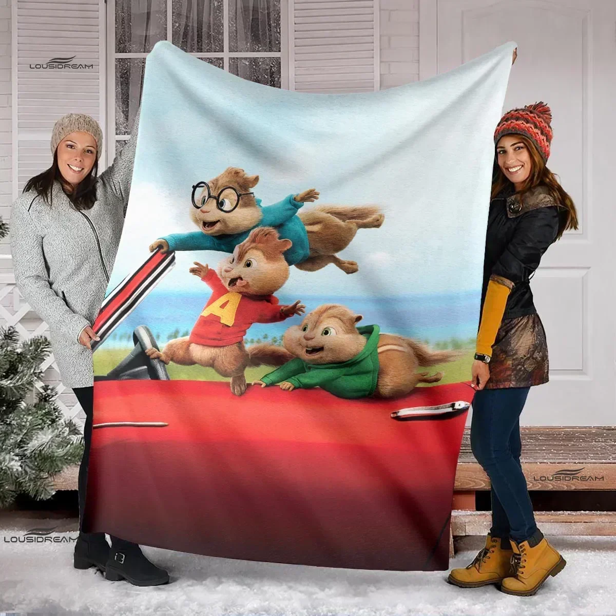 Cartoon Alvin & The Chipmunks Blanket Cute Animal Flannel Fluffy Throw Blanket Children and Adult Gift Sofa Travel Camping 5