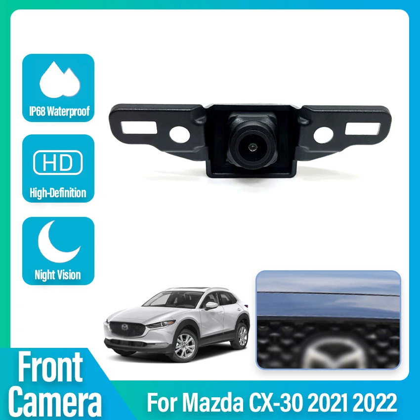 

Новинка! 140deg fisheye 1280*720P HD CCD Автомобильная камера переднего вида для Mazda CX-30 2021 2022, передняя Водонепроницаемая камера для парковки