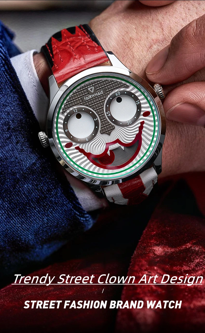 Mark Fairwhale New Fashion Clown Watch Men'S Automatic Non-Mechanical Watch Personality Waterproof Trend Student Male
