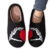 Couples Home Slippers Skull Hand Love Heart Valentine's Day Gift Winter Warmy Cotton Shoes Non Slip Fluffy Comfy Shoes Gift 6