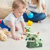 Children's Electric Cute Cartoon Duckling Climbing Stairs Toy Tyrannosaurus Rail Car Electric Slide Roller Coaster Set Gift 2