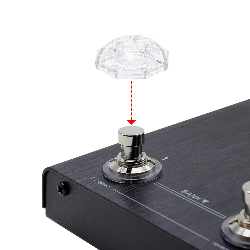 Karat Cap 10 pcs Transparent Footswtich Cover Switch Protector Ampero Stomp Knob