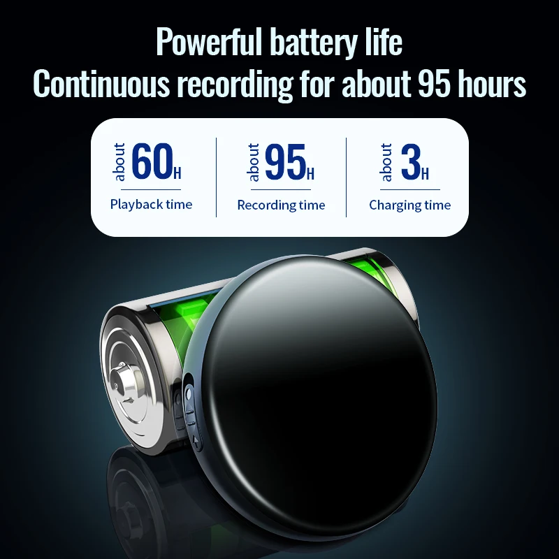 Voice Recorder Mini Digital Voice Control 64GB Intelligent Voice Activated HD Noise Reduction Magnetic