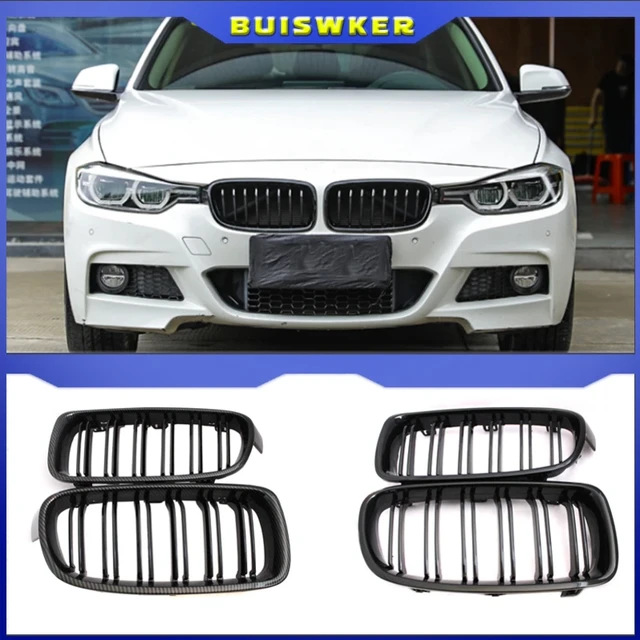 1Pair Gloss Black Front Grille/Grilles Kidney For BMW 3-Series F30