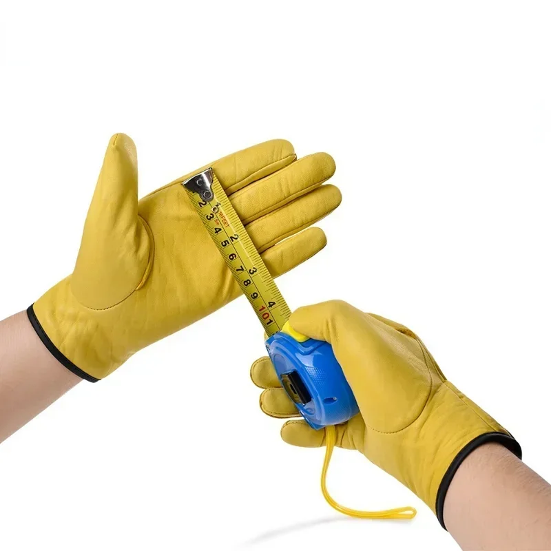 Motorcycle Gloves Safety Work Gloves Sheepskin Retro Motorcycle Riding Car Repair Work Garden Gardening Roses Handling Welding