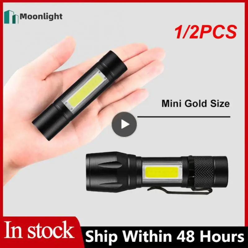 

1/2 шт., светодиодный мини-фонарик с зарядкой от USB