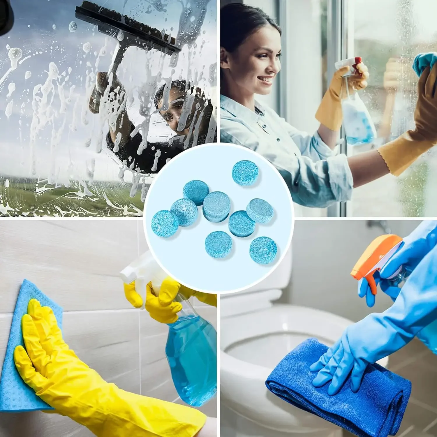 Auto Glass Cleaning Tablets Auto Glass Cleaner Windscreen Wiper Solid Foam Tablets Foam Water Solid Cleaner glass cleaner