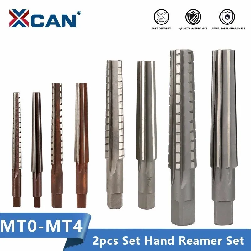 Hand Reamer Steel Reamer Tools XCAN Hand Reamers 2pcs MT0/MT1/MT2/MT3/MT4 Steel Fine/Rough-Edge Morse Taper Reamer For Milling Finishing Cutter Tool Hand Tool
