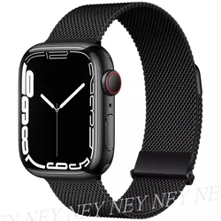 Sleek Milanese Loop Stainless Steel Watch Band Strap Bracelet - 49mm - 42mm - 44mm - 45mm (Black 2)