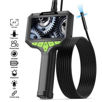 Endoscope portatif, écran 4.3 pouces, caméra Autofocus HD1920P HD1080P, simple, double, Triple objectif, Endoscope d’inspection de voiture, enregistrement vidéo