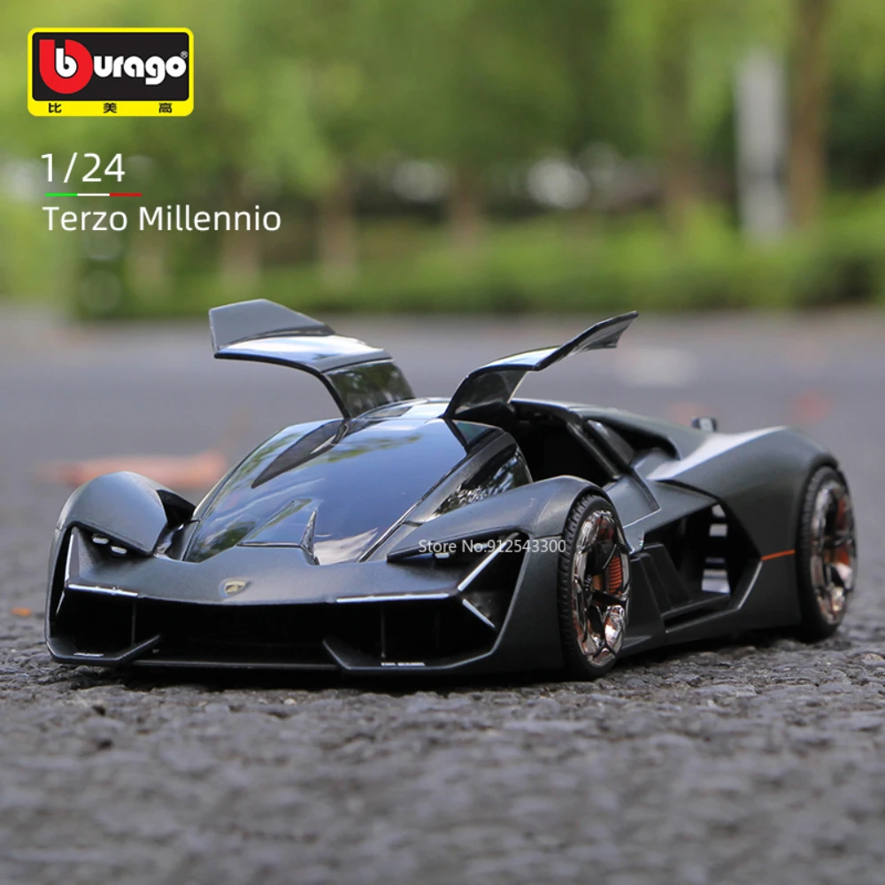 1:24 Lamborghini Terzo Millennio Black Alloy Car Model Simulation Car  Decoration Collection Gift Toy Die Casting Model -  Railed/motor/cars/bicycles - AliExpress