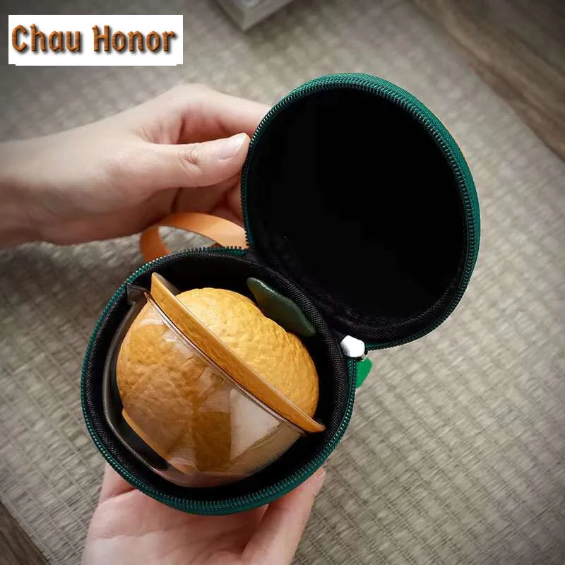 Customize dekopon Tea Set Ceramic Portable Teapot Set Travel Gaiwan Tea Cups of Tea Ceremony Accessories One Pot Two Cup Suit