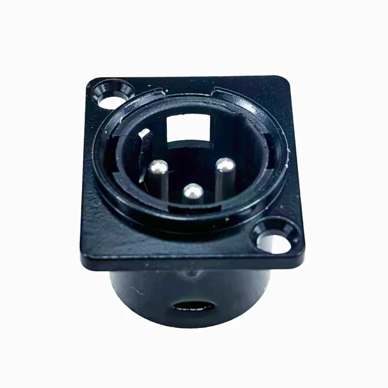 NL4-Buchse 4 Stück 3-Pin XLR Stecker Schwarz Metall Quadratisch MW Audio Mikrofon Audio-Buchse Anschluss für Mischpult – Detail 5